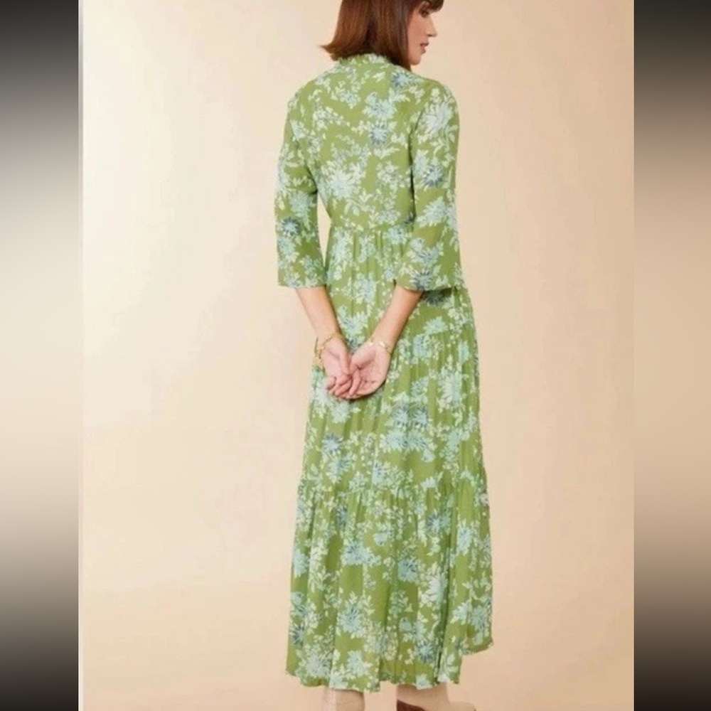 Spartina 449 Light Green Floral Maxi Dress - Picture 2 of 6